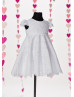 A-line Cotton Lace Knee Length  Baby Girl Flower Girl Dress